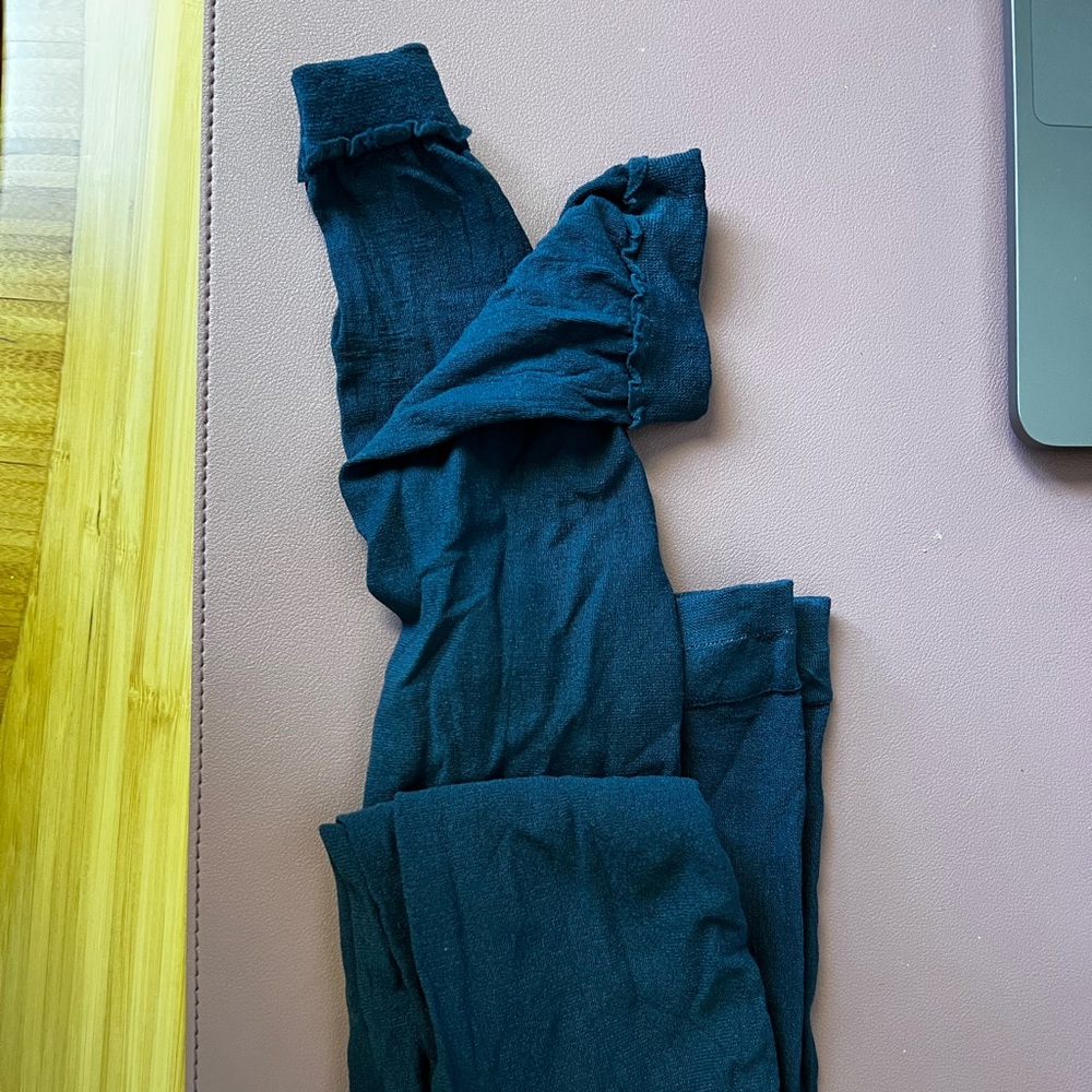 Blue footless tights